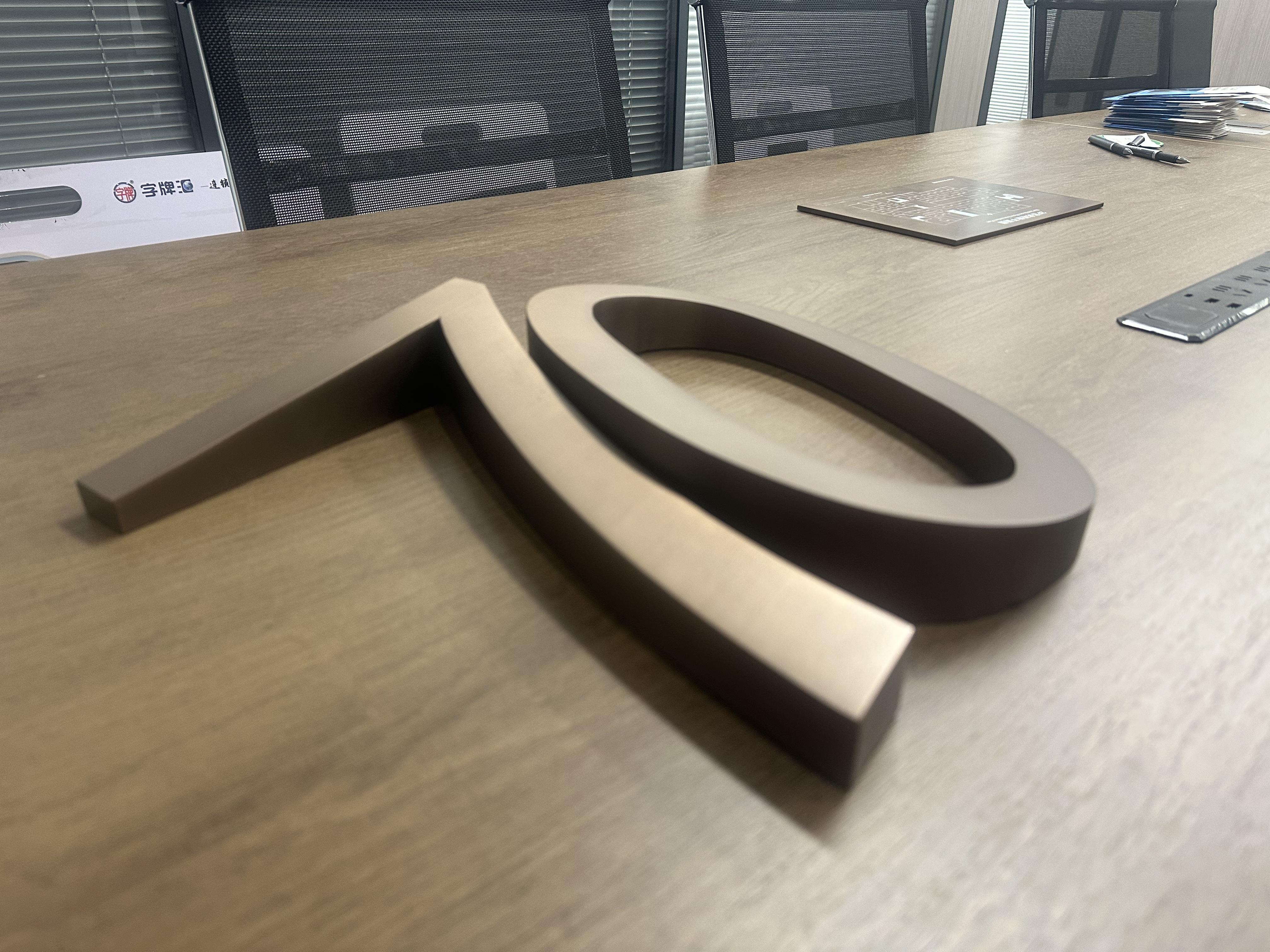 不銹鋼字電鍍鈦金斜面三維立體效果